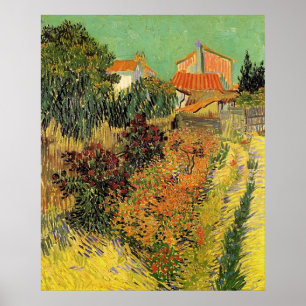 Póster Jardín detrás de una casa. Vincent van Gogh.