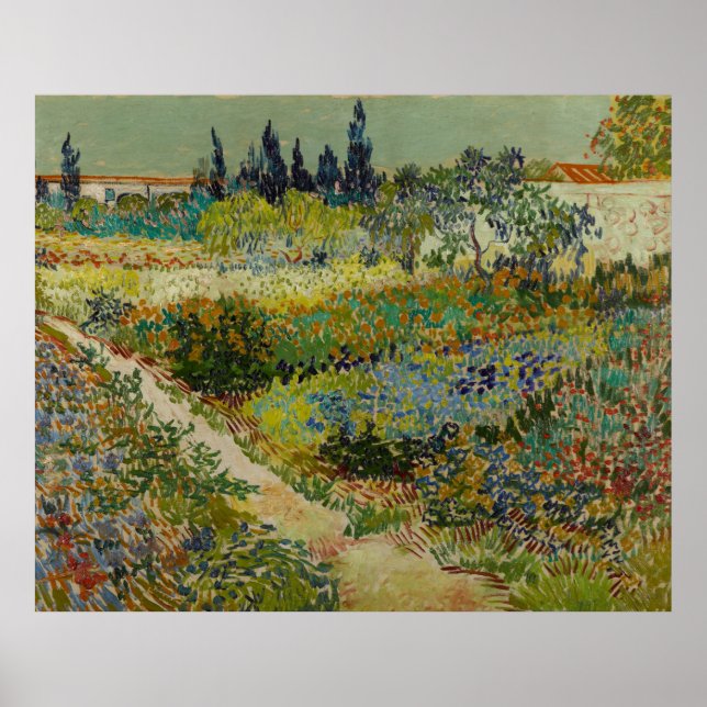 Póster Jardín en Arlés, 1888 (Frente)