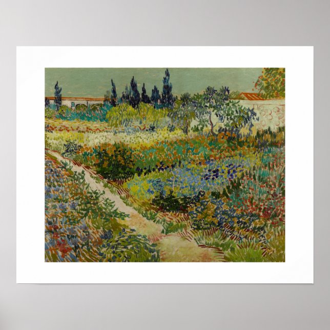 Póster Jardín en Arles (1888) de Van Gogh (Frente)