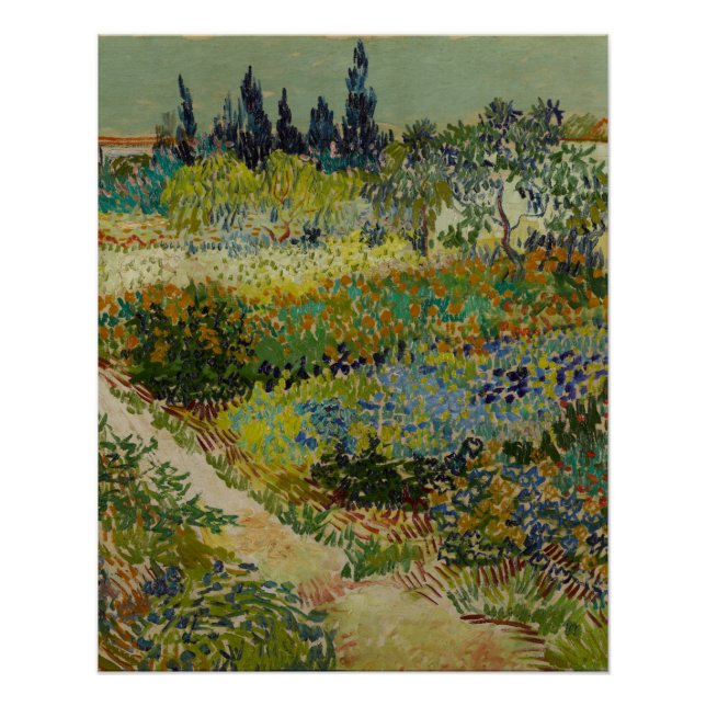 Póster Jardín en Arles - Vincent Van Gogh (Anverso)