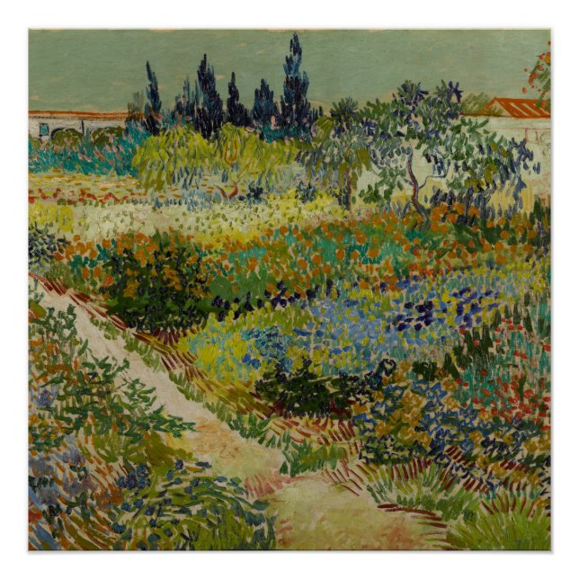 Póster Jardín en Arles - Vincent Van Gogh (Anverso)