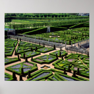 Póster Jardín en el castillo de Villandry, Indre-et-Loir
