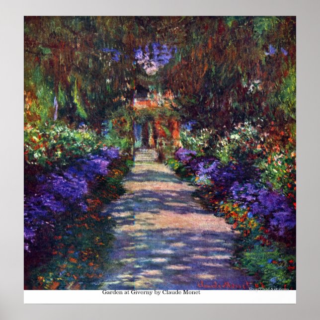 Póster Jardín en Giverny por Claude Monet (Frente)