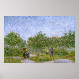 Póster Jardín en Montmartre con los amantes, Vincent van