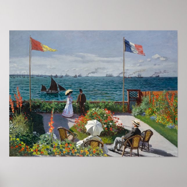 Póster Jardín en Sainte-Adresse (1867) Claude Monet Art (Frente)