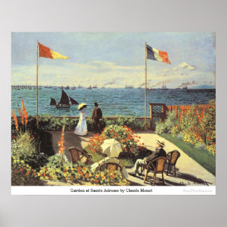 Póster Jardín en Sainte Adresse por Claude Monet