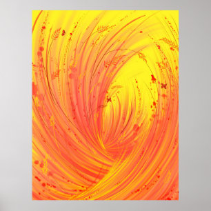 Póster Jardín encantado - Campo de Fuego Dorado
