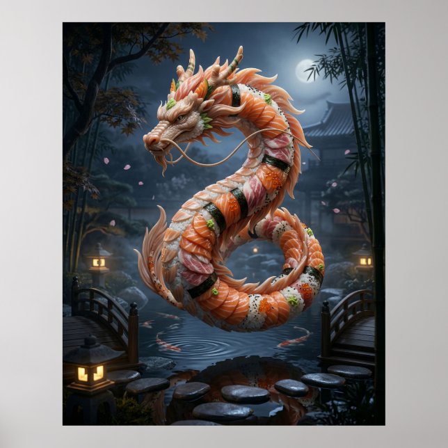 Póster Jardín Espíritu del Dragón Sushi (Frente)