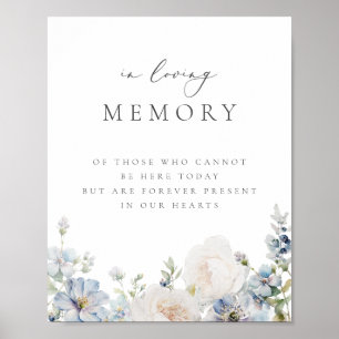 Póster Jardín Floral Azul Polvoriento En Memoria