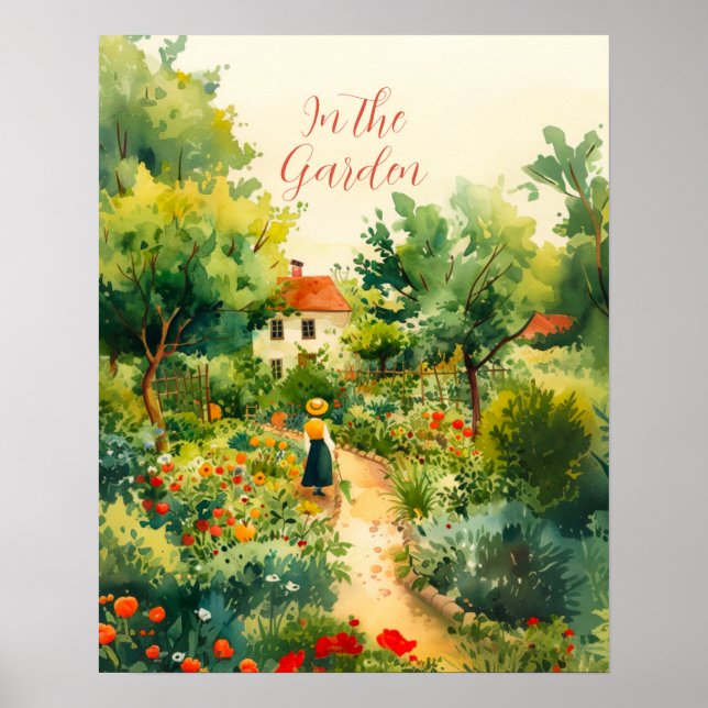 Póster Jardín floral vintage (Frente)