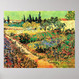 Póster Jardín florido con sendero de Vincent van Gogh