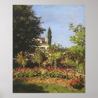 Póster Jardín florido en Sainte Adresse por Claude Monet