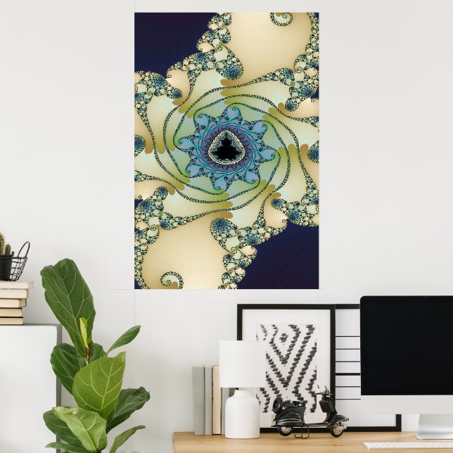 Póster Jardín Fractal Octopus Mandelbrot (Oficina en casa)