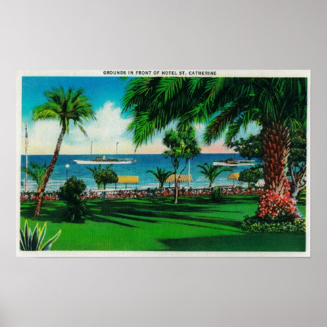 Póster Jardín frente al Hotel St. Catherine (Frente)