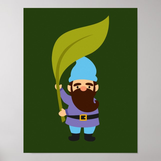 Póster Jardín gnome lindo tema de jardinería (Frente)