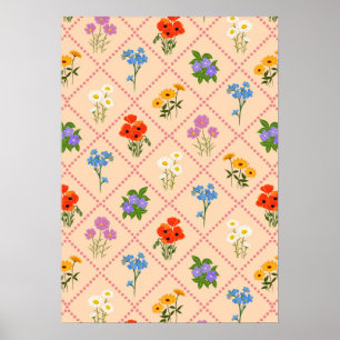 Póster Jardín Harlequin de Flores Silvestres