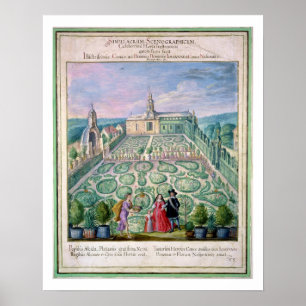 Póster Jardín holandés, 1650 (w/c en el papel)