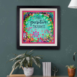 Póster Jardín inspirador de "Pensamientos Positivos"