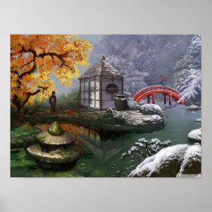Póster Jardín japonés