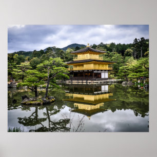 Póster Jardín japonés del Pabellón Dorado Escenario