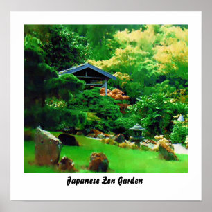 Póster Jardín japonés del zen