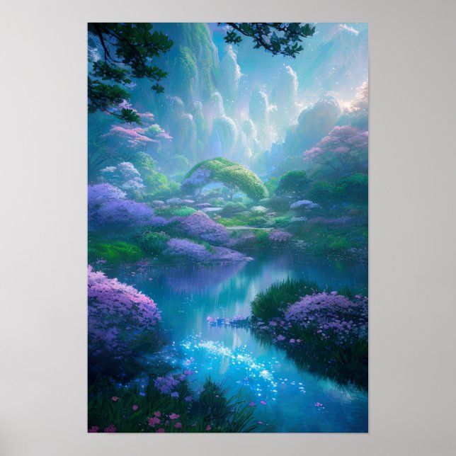 Póster Jardín mágico por la noche (Frente)