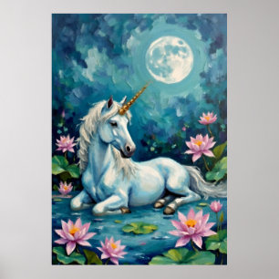 Póster Jardín Místico de Unicornio
