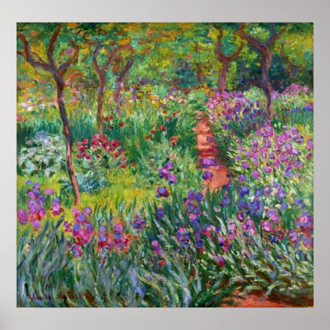 Póster Jardín Monet Iris en el Poster Giverny (Frente)