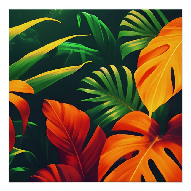 PÓSTER JARDÍN NATURAL DE HOJAS VERDES (Anverso)
