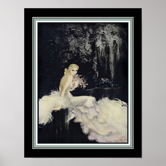 Póster "Jardín Nocturno" Art Deco de Louis Icart (Frente)