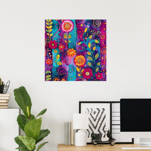 Póster Jardín Psicodélico – Capricho en Flor (Oficina en casa)