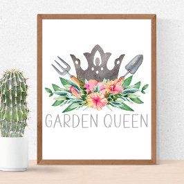 Póster Jardín Queen Boho Watercolor Gardener