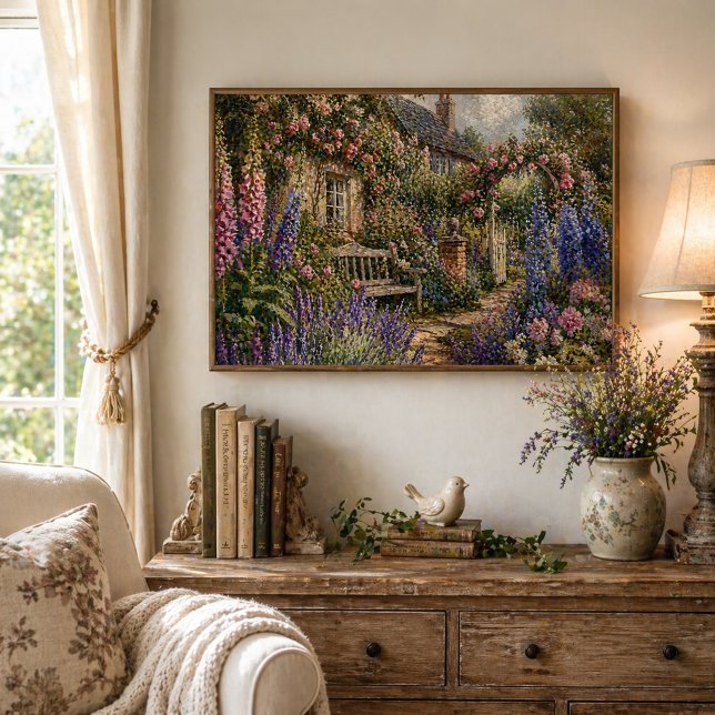 Póster Jardín Romántico Floral de Cabaña Inglesa (Subido por el creador)
