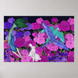 Póster Jardín Rosa