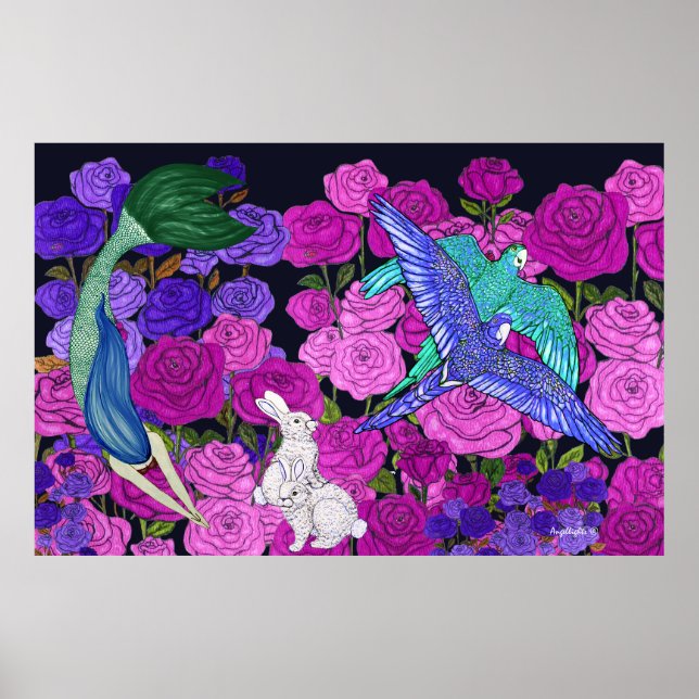 Póster Jardín Rosa (Frente)