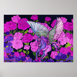 Póster Jardín Rosa