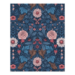 Póster Jardín salvaje en azul