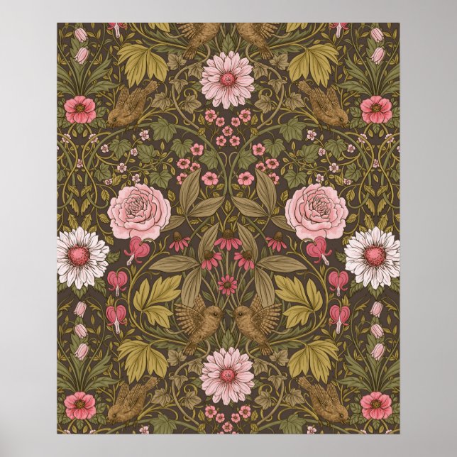 Póster Jardín salvaje en marrón café (Frente)