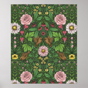 Póster Jardín salvaje en verde
