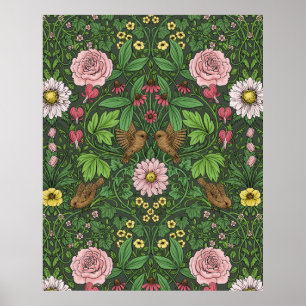 Póster Jardín salvaje en verde