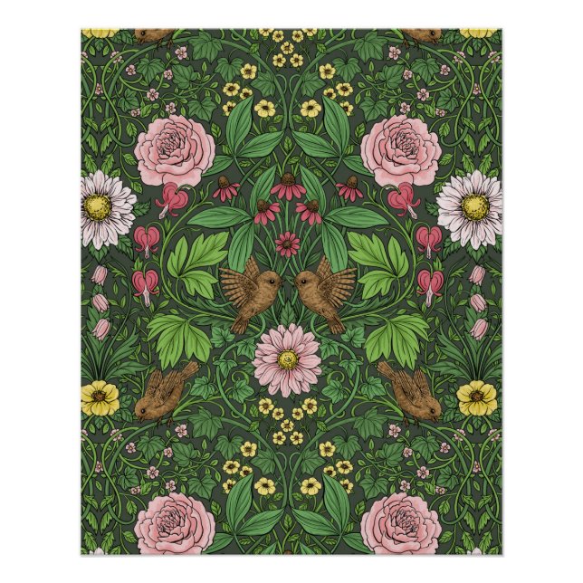 Póster Jardín salvaje en verde (Anverso)