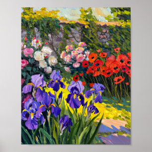Póster Jardín Secreto Bañado por el Sol Pintura al Óleo