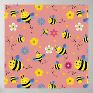 Póster Jardín Sweet Bee Blossom