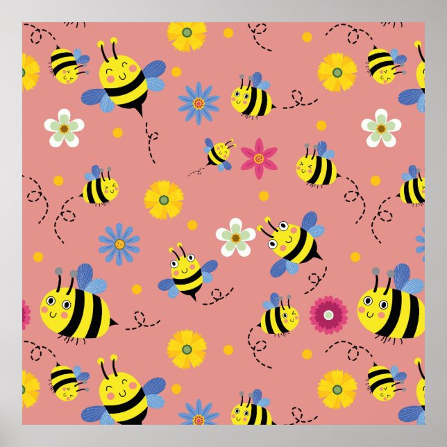 Póster Jardín Sweet Bee Blossom (Frente)