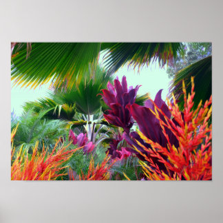 Póster Jardín tropical en paraíso