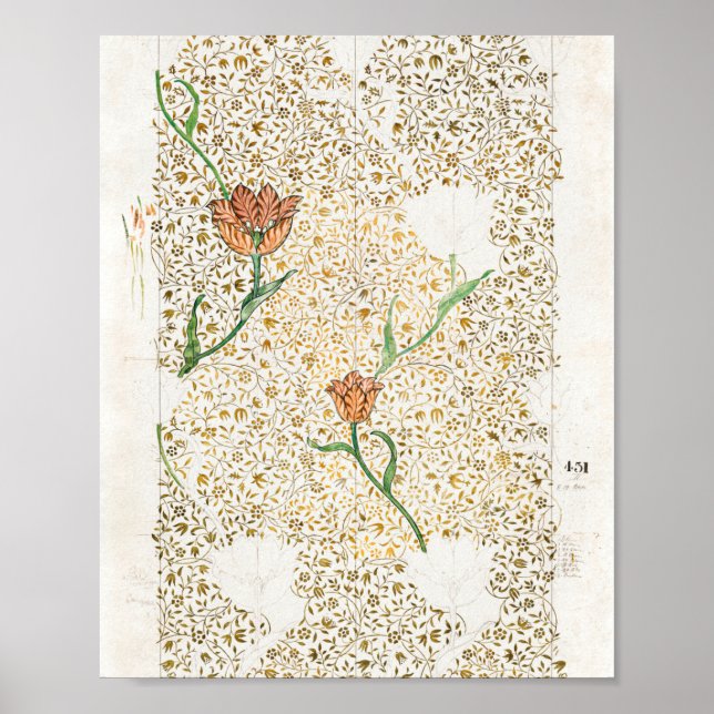 Póster Jardín Tulip 1885 Por William Morris (Frente)