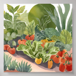 Póster Jardín vegetal   Pintura de acuarela