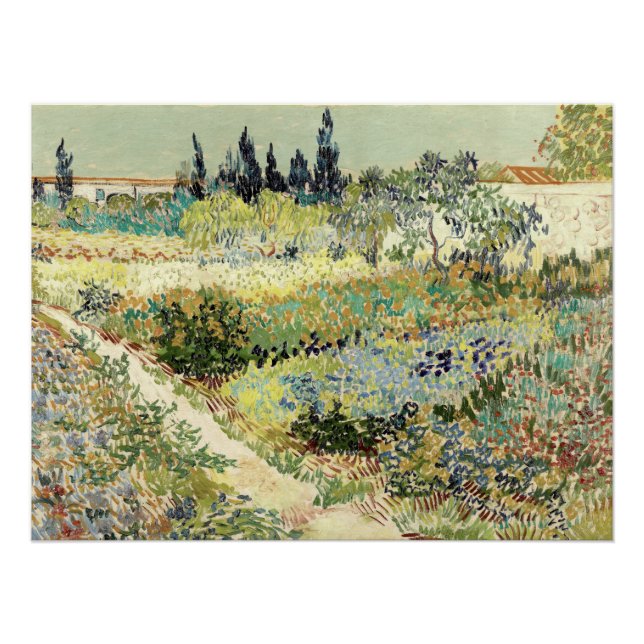 Póster Jardín Vincent Van Gogh en Arles 1888 (Anverso)