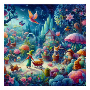 Póster Jardín Wimsical