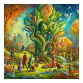 Póster Jardín Wimsical